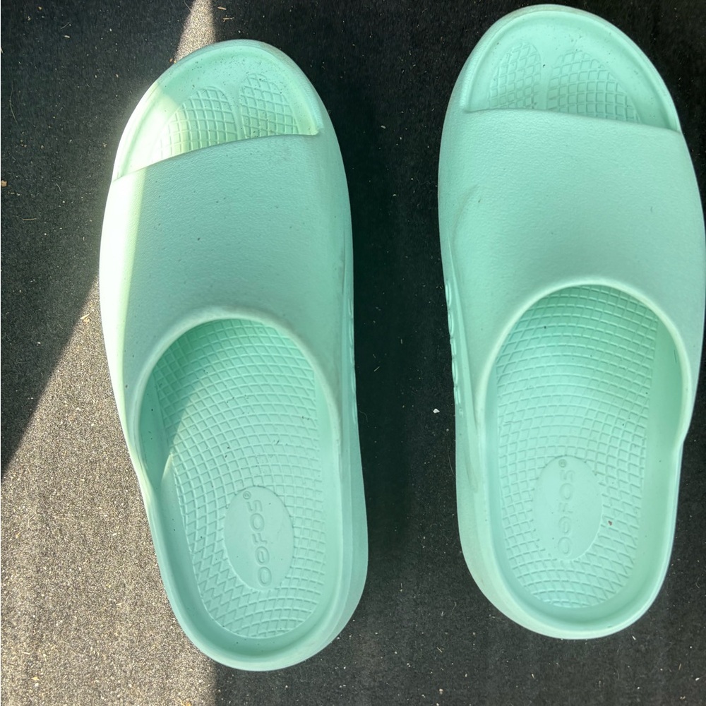 OOFOS OOahh Plus Slide Sandal - Mint / M9/W11/ EU 42 - Picture 2 of 6